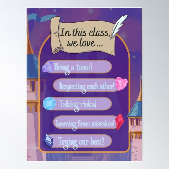 Royal Fantasy Classroom Encouragement Poster! Poster Wall Art, Modern Wall Decor For Living Room Bedroom, 8x12 UNFRAMED