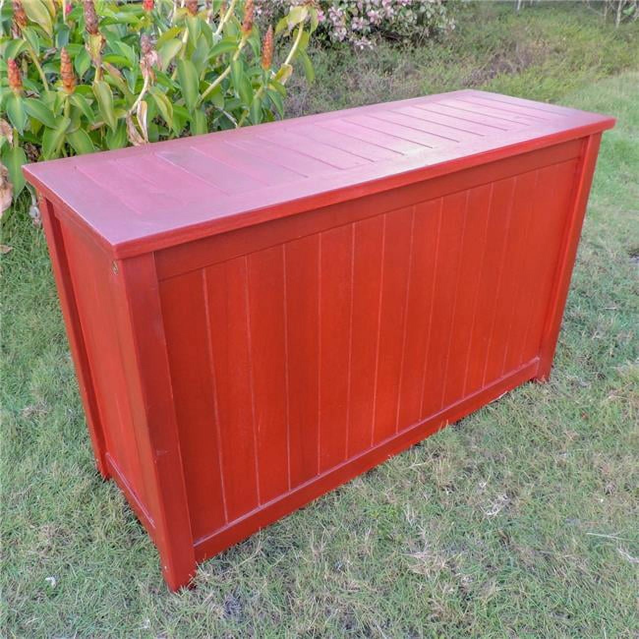 Royal Fiji Acacia Rectangular Storage Trunk, Barn Red