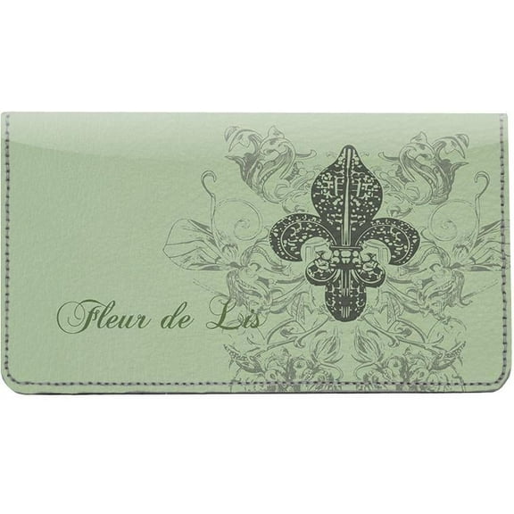 Royal Fleur De Lis Designer Checkbook Cover, Credit Card Slots & Pen Loop