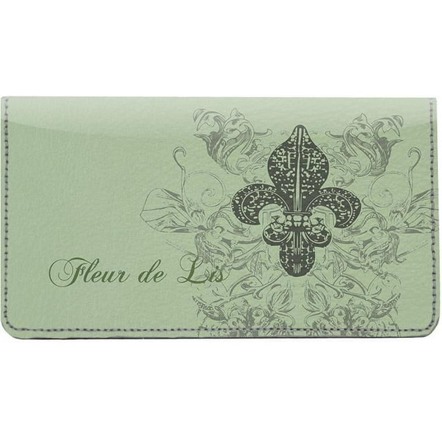 Royal Fleur De Lis Designer Checkbook Cover, Credit Card Slots & Pen