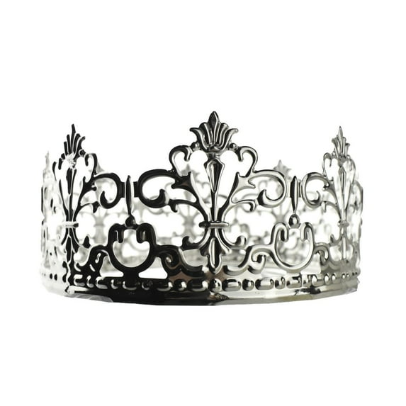 Royal Flourished Pattern Metal Crown, 5-1/4-Inch, Silver