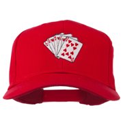 Royal Flush Embroidered Cotton Twill Cap - Red OSFM
