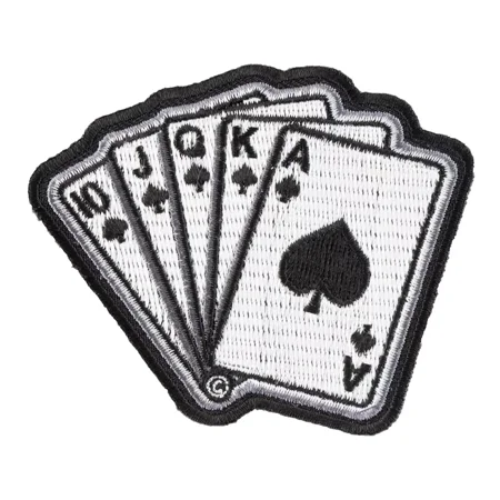 Royal Flush Spades Poker Hand Patch, Gambling Patches.