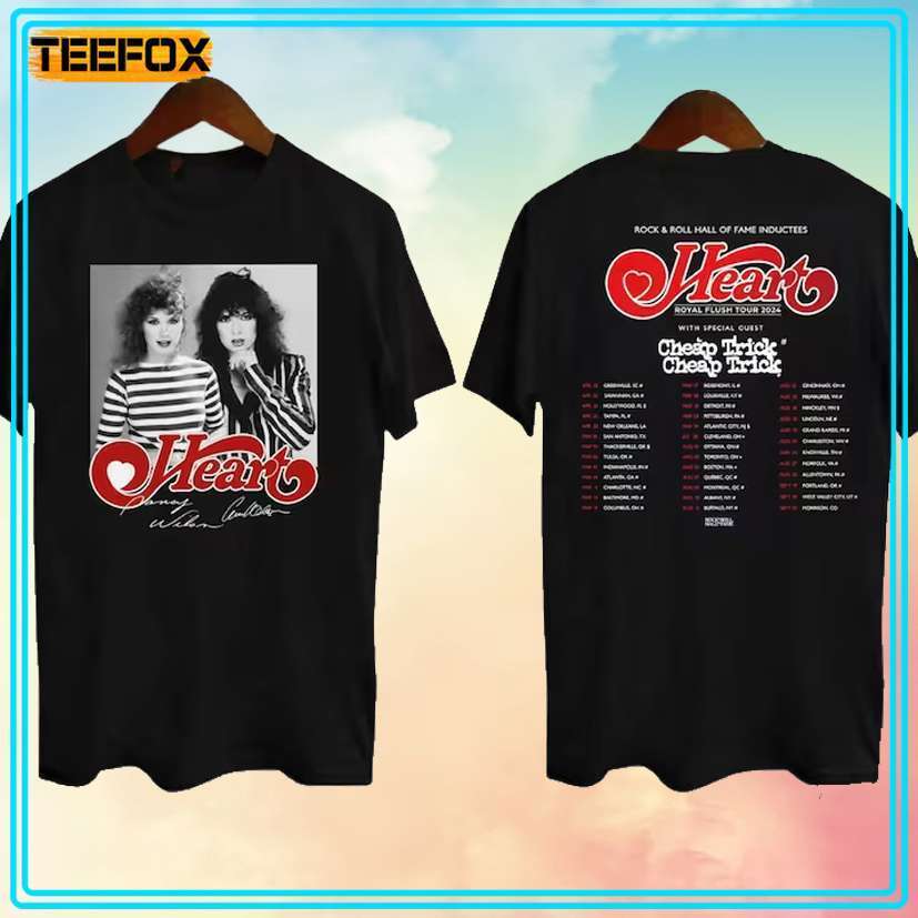 Royal Flush Tour 2024 Heart Band Concert TShirt