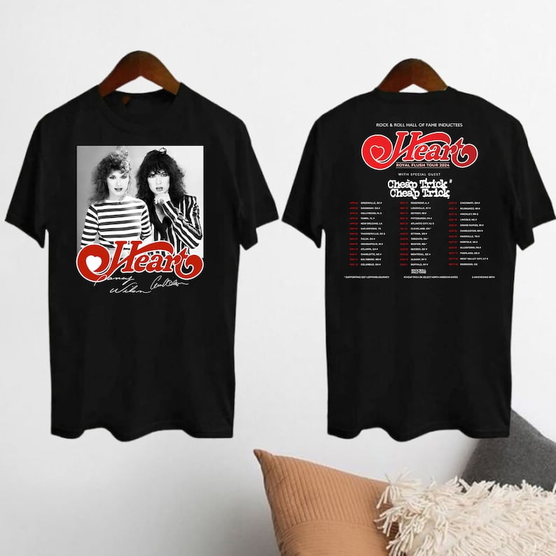 Royal Flush Tour 2024 Heart Band TShirt, Heart Band Signature Shirt, Rock Band Heart 2024 Tour
