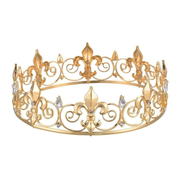 Royal Full King Crown Metal Crowns And Tiaras For Cosplay Homecoming Prom Party Decorations Wedding Birthday Gifts Men Black With White Rhinestone
