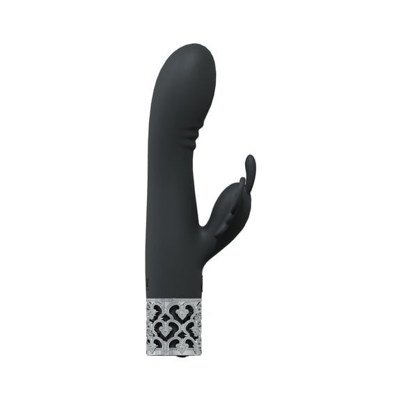 Royal Gems Monarch Rechargeable Silicone Rabbit Vibrator, Black