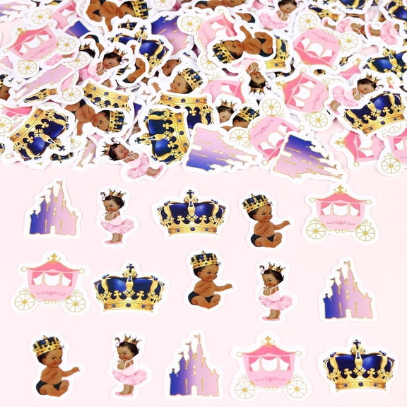 Royal Gender Reveal Decorations - 200PCS Gender Reveal Confetti, Blue and Pink He or She Gender Reveal Table Decorations, Royal Prince or Princess Gender Reveal Decorations