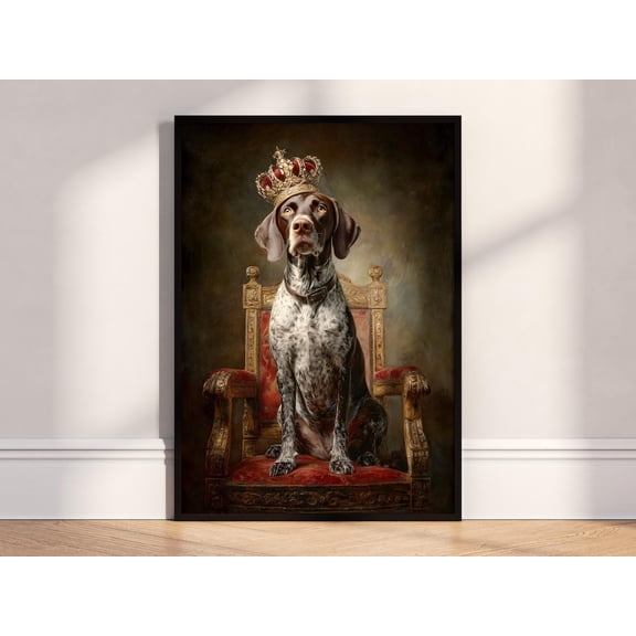 Royal German Pointer Throne Portrait Poster Unframed Paper Print