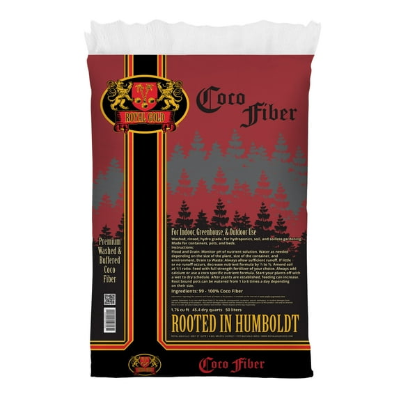 Royal Gold Coco Fiber Soilless Garden Growing Medium, 1.76 Cubic Foot - for Promoting Healthy Plant Growth, Excellent as a Soil Conditioner, Standalone, or Blend Base
