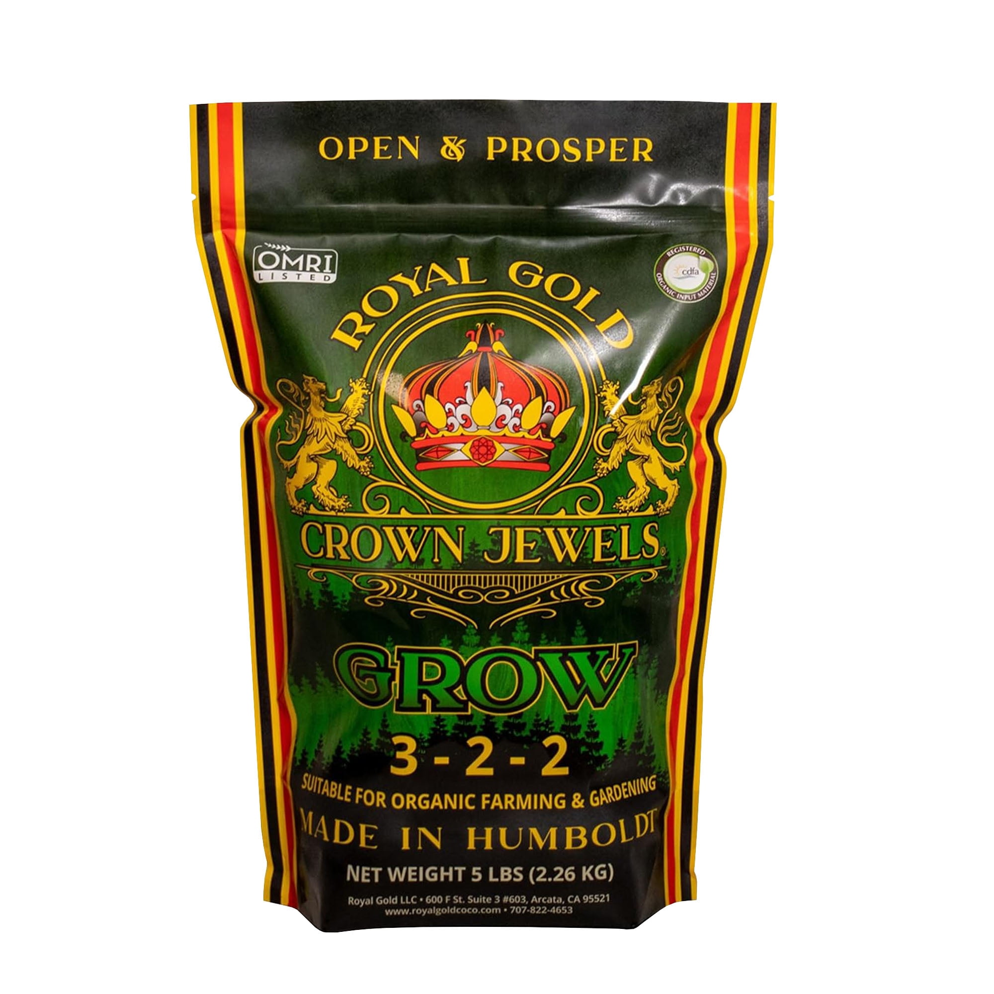 Royal Gold Crown Jewels Organic Grow 3-2-2 Dry Soluble Fertilizer, 5 lbs
