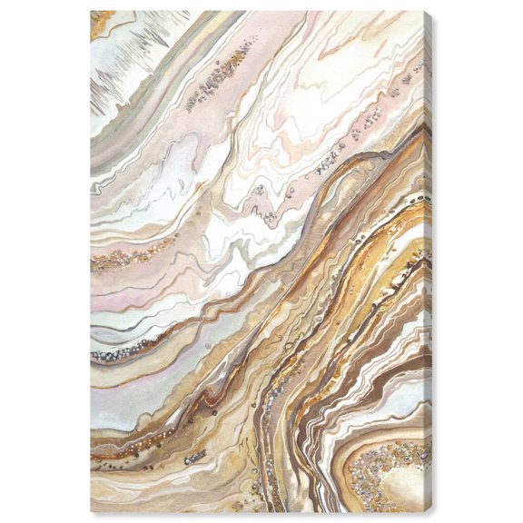 Royal Gold Geode Mineral, Agate & Geode Wall Art Canvas Wall Art by Art Remedy, Gallery Wrapped, 16" x 24"