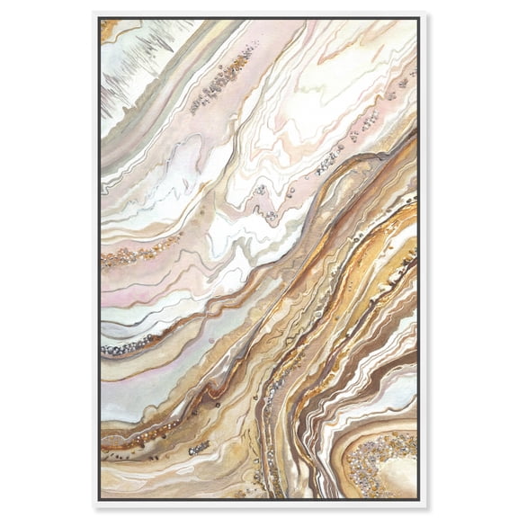 Royal Gold Geode Mineral, Agate & Geode Wall Art Canvas Wall Art by Art Remedy, White Floater Frame, 17" x 25"