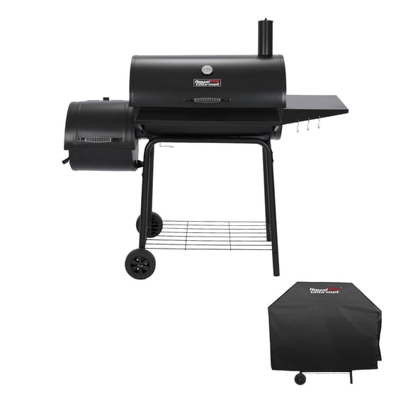 Royal Gourmet CC1830SC 30-Inch Charcoal Grill with Offset Smoker, 811 Square Inches Cooking Area in Total, with Cover Included, Perfect for Backyard Cooking,Black
