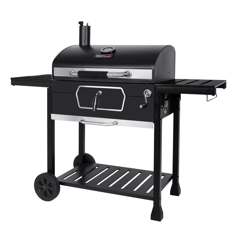 Charcoal BBQ Smoker Grill - Deluxe Outdoor Smoker BBQ - Meat & Fish, Free  Cover