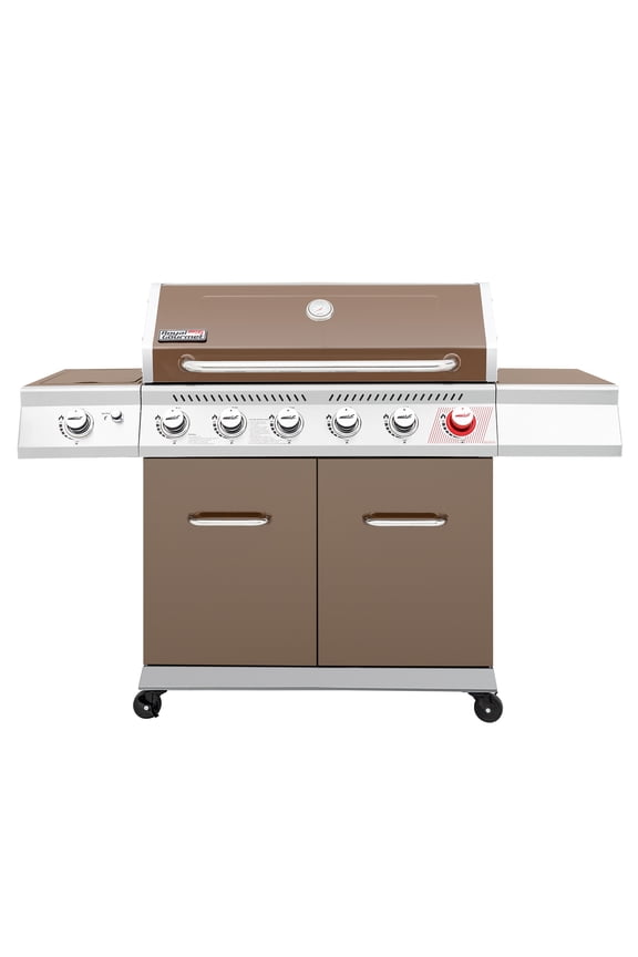 6-Burner GA6402C BBQ Gas Grill with Sear Burner and Side Burner, 74,000 BTU