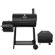 Royal Gourmet CC1830FC 28 Charcoal Grill with Offset Smoker, With Cover,855 Sq. In. Cooking Area, Front Shelf,Charcoal Grill for Outdoor Grilling and Backyard Cooking, Black