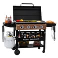 thumbnail image 1 of Royal Gourmet GB4000PY 4-Burner Gas Griddle with Hood, Griddle with Collapsible Side Shelves,Perfect for Outdoor Cooking, 1 of 11