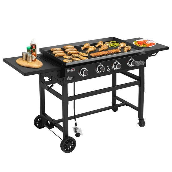 Royal Gourmet GB4001C 4-Burner 52000-BTU Propane Gas Grill Griddle, 36"L, With Cover