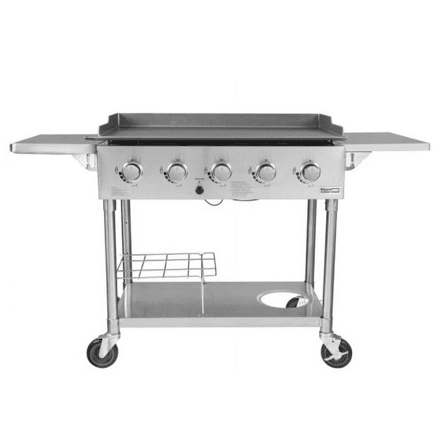 Royal Gourmet GB5000S Regal 5-Burner 65,000-BTU Propane Gas Grill Griddle, 36’’L, Outdoor Cooking, Tailgating
