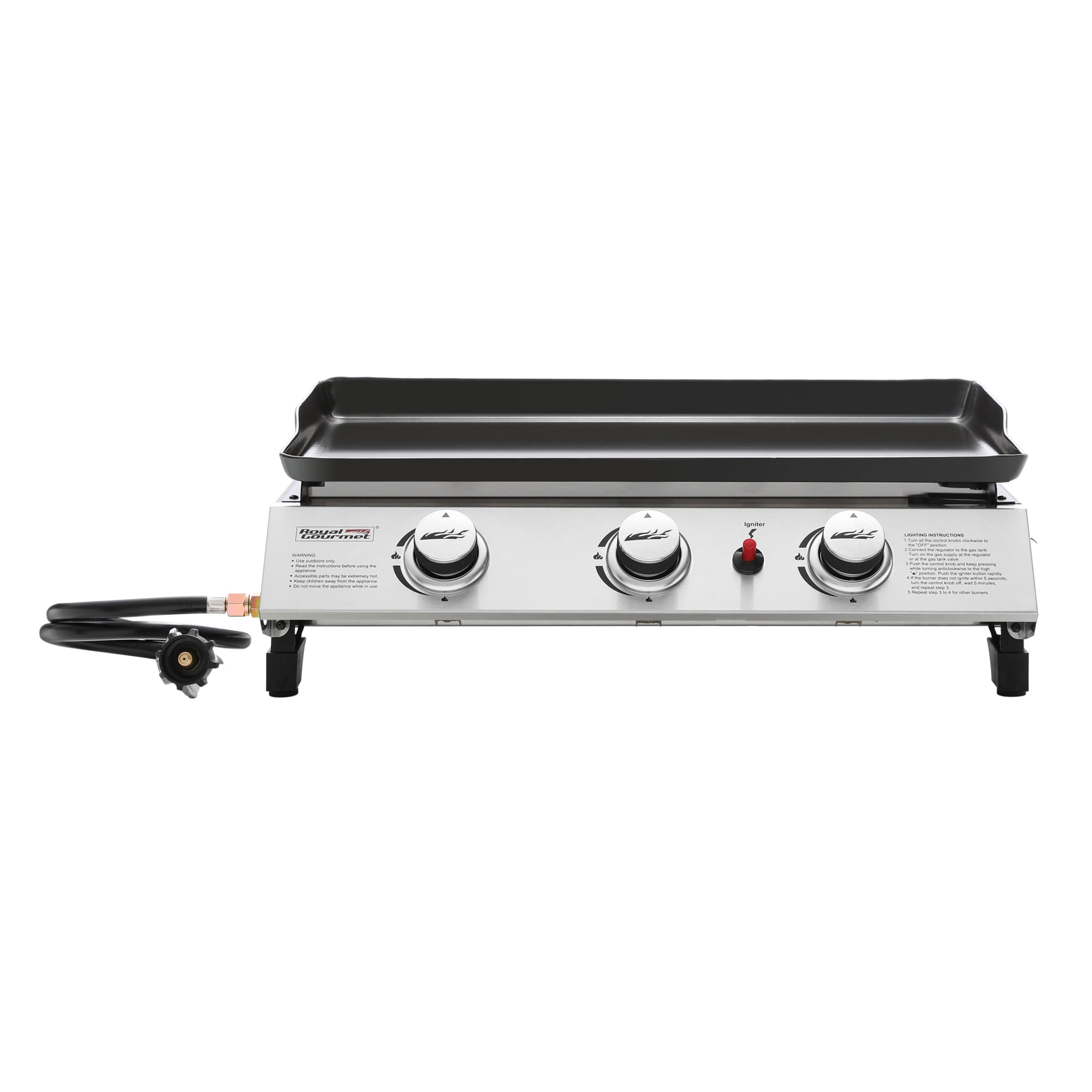 Royal Gourmet PD1300 3 Burner 26 400 BTU Portable Gas Grill Griddle Outdoor Camping Tailgating Walmart