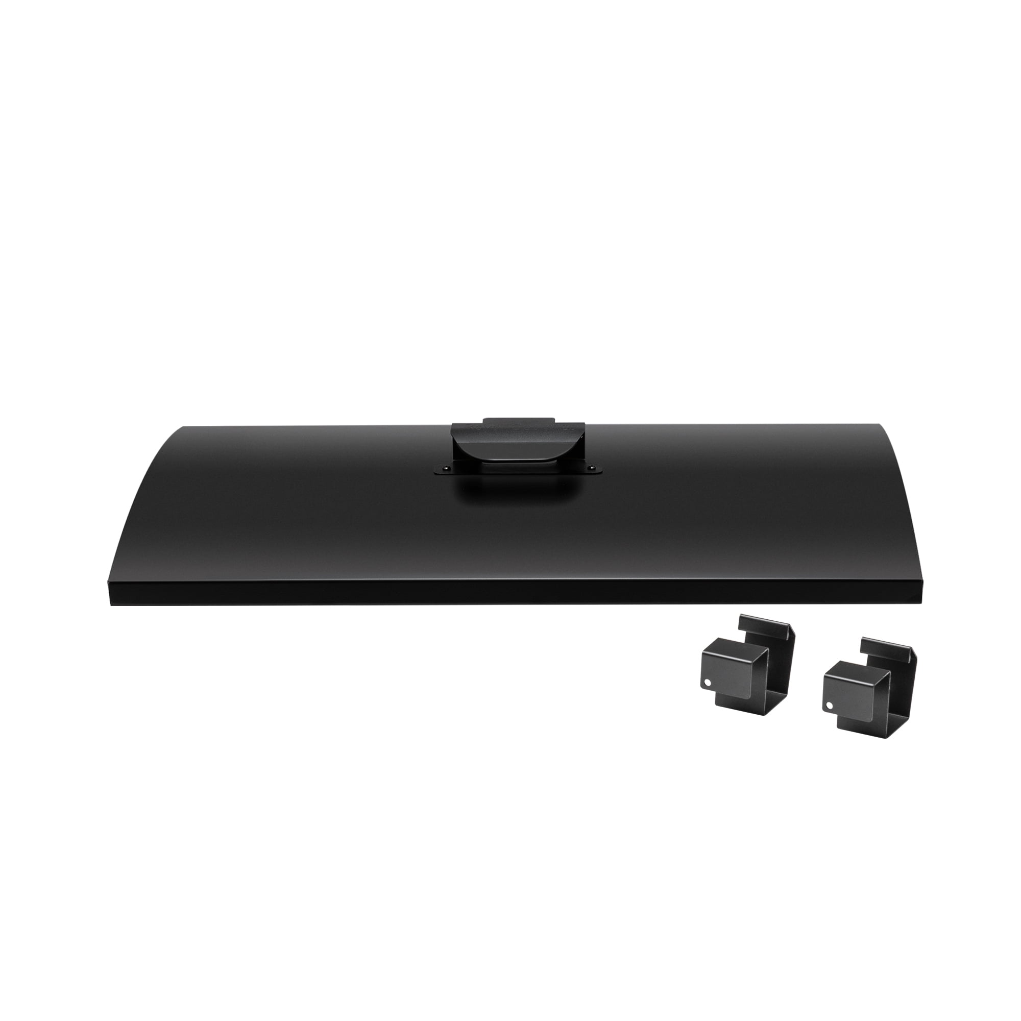 Black Steel 24-Inch Griddle Hard Cover with Rear Brackets