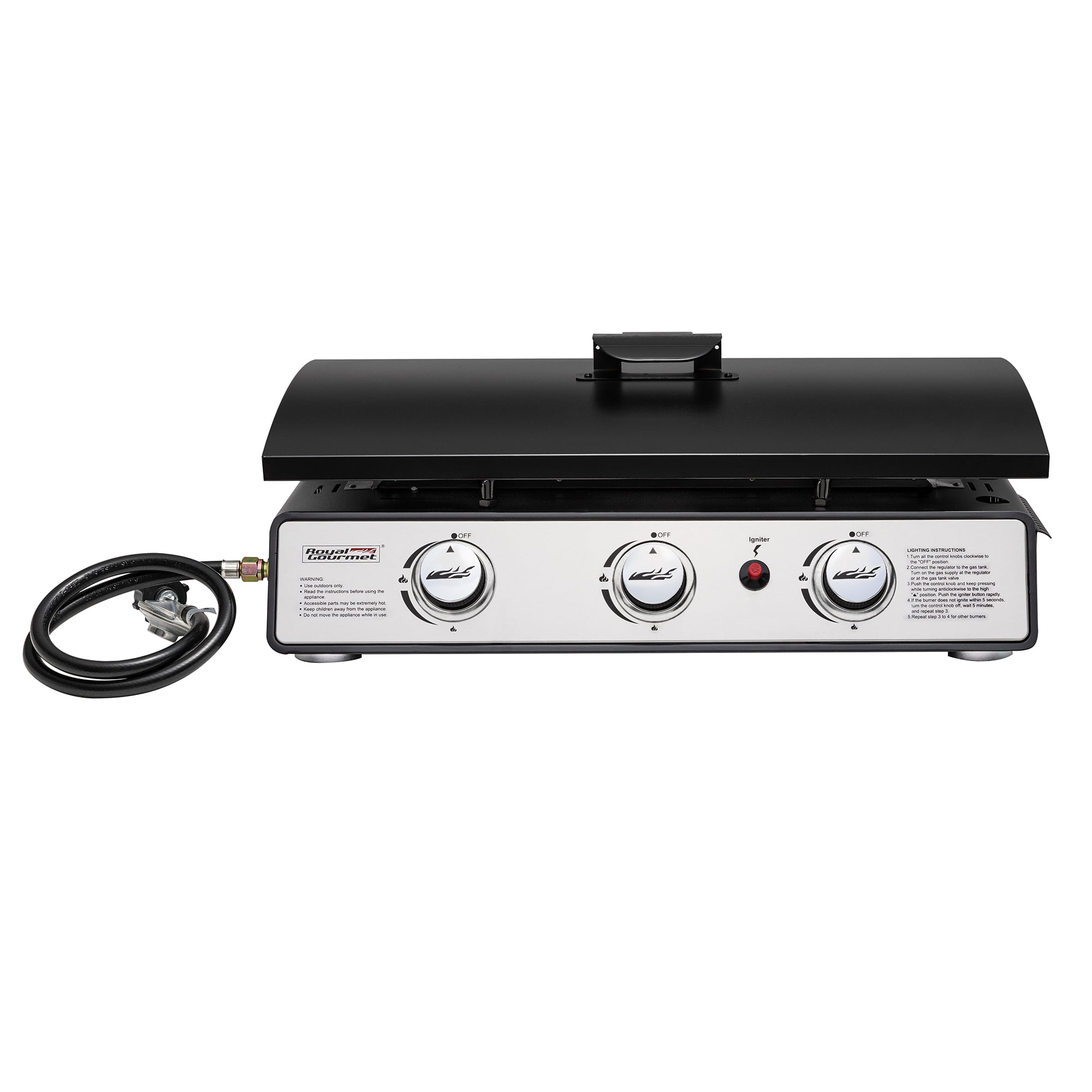 "Royal Gourmet 24"" 3-Burner Portable Propane Gas Grill Flat Top ...