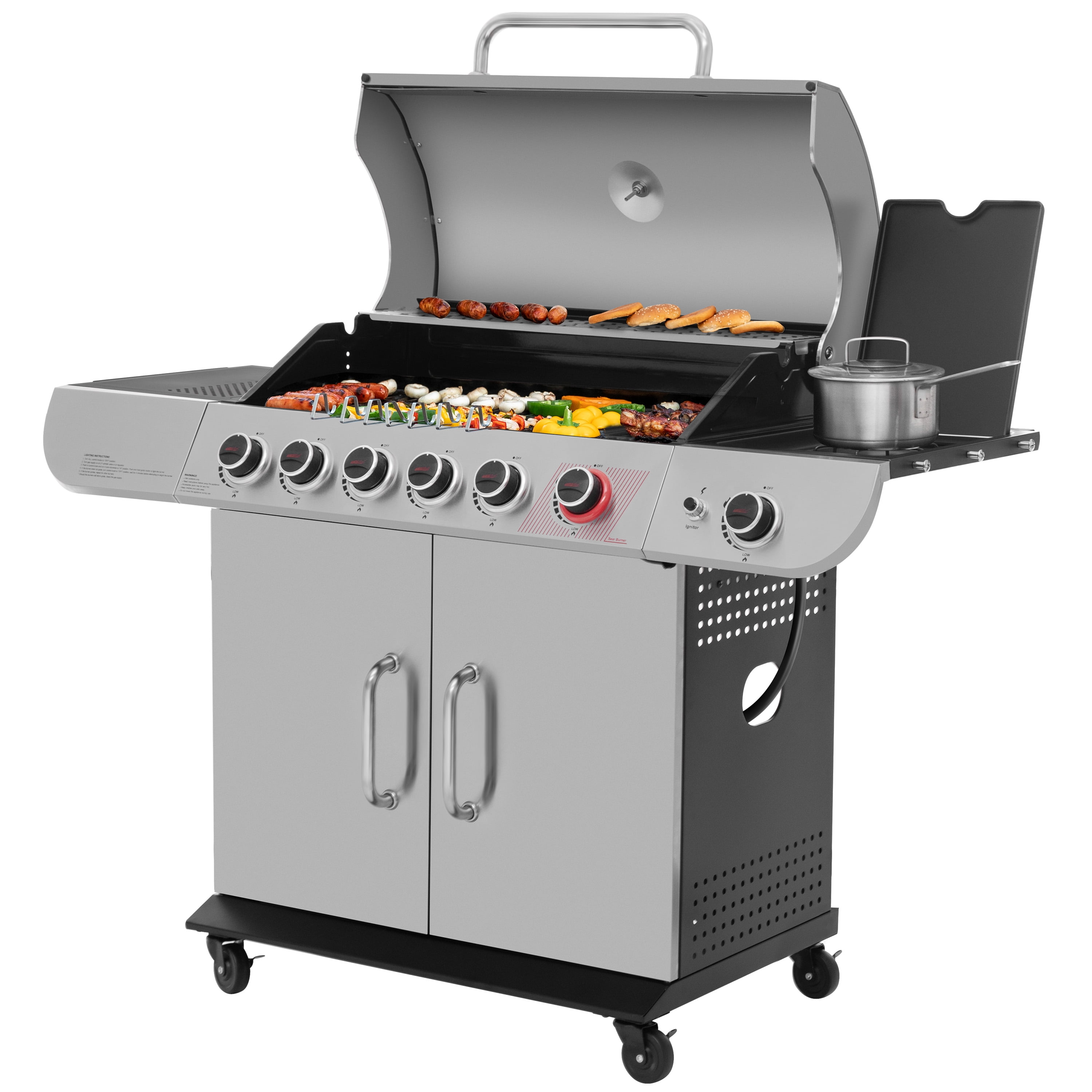 6-Burner LP Propane Gas Grill w/ Sear Side Burner Stainless Steel