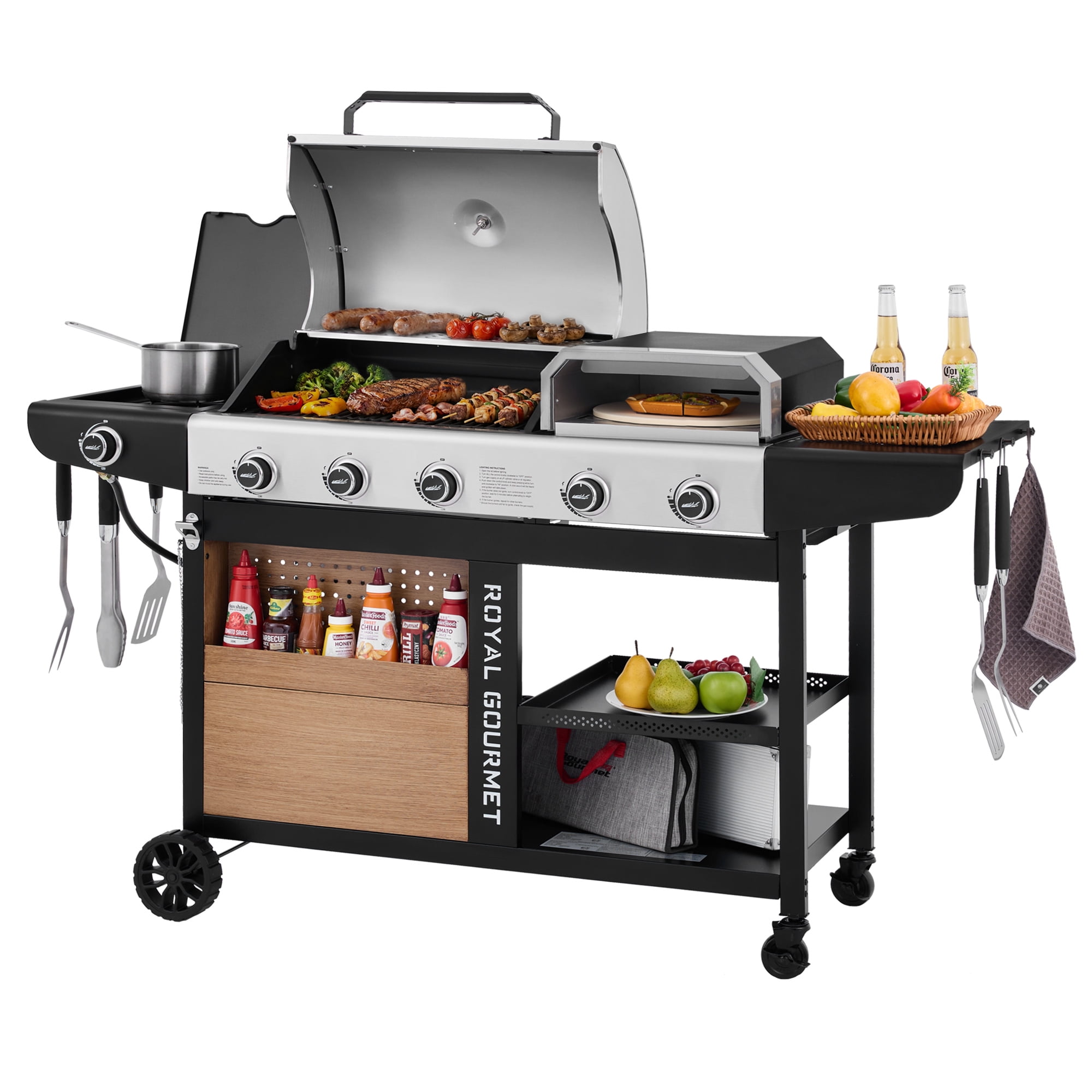 Royal Gourmet ZH3004S Premium Gas Grill and Pizza Oven Combo,with