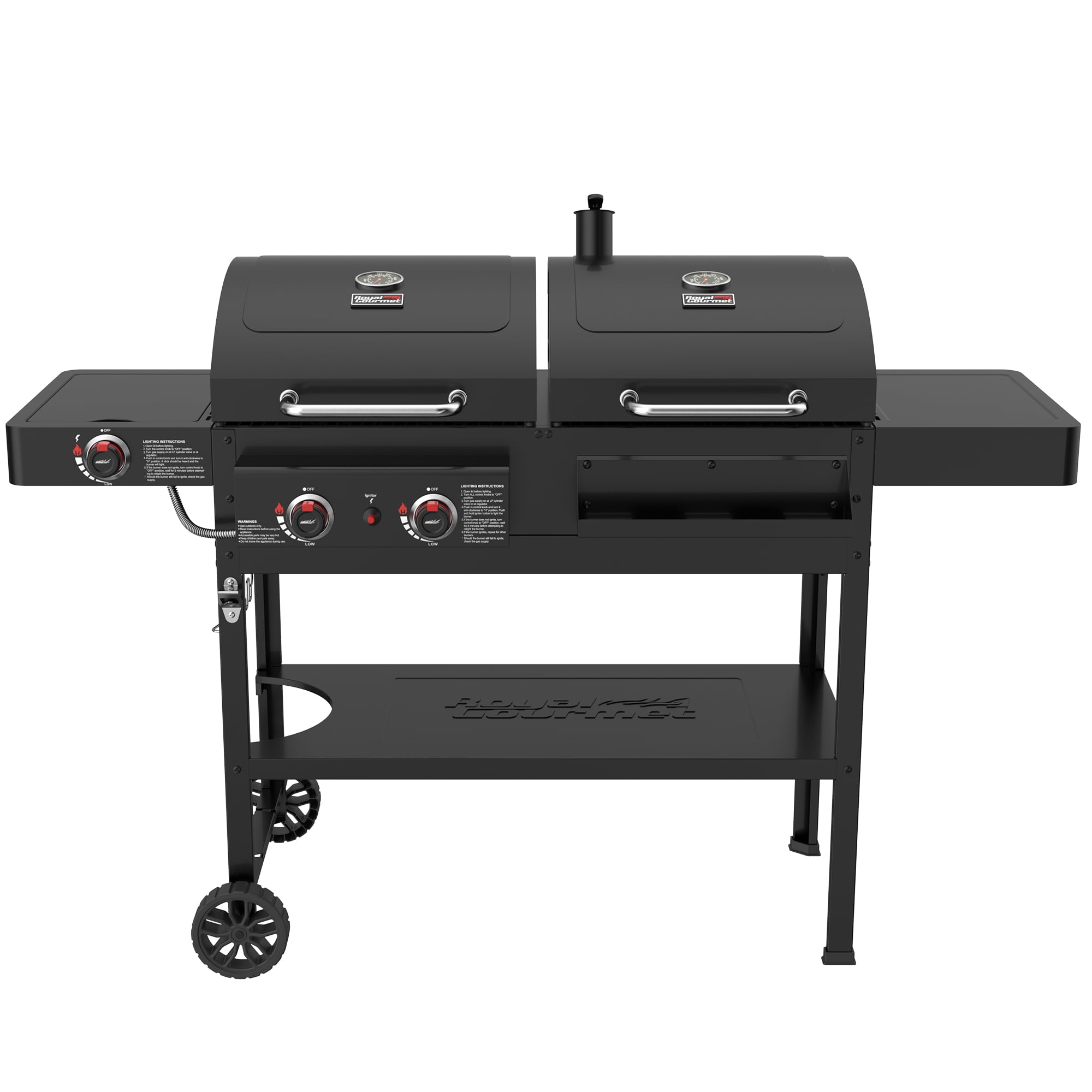 Royal Gourmet ZH3005 2-Burner Gas and Charcoal Combo Grill with Side ...