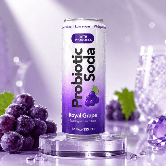 Earth Bevs Royal Grape Probiotic Soda 4 Pack