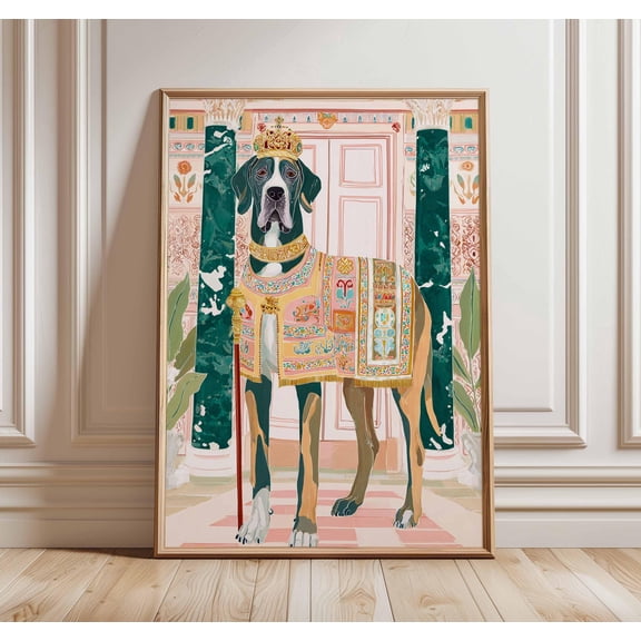 Royal Great Dane Art Print, Quirky Dog Lover Decor, Poster Only