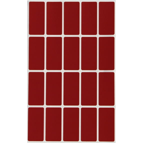 Royal Green 1.57 inch x 0.75 inch Rectangular Labels Stickers Sheets in Red Velvet (40mm x 19mm) - 300 Pack