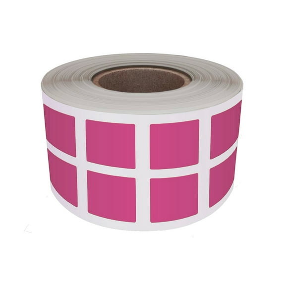 Royal Green 1" Square Sticker Inventory Labels for Identification 25mm x 25mm Pink Sticker Roll - 1000 Pack