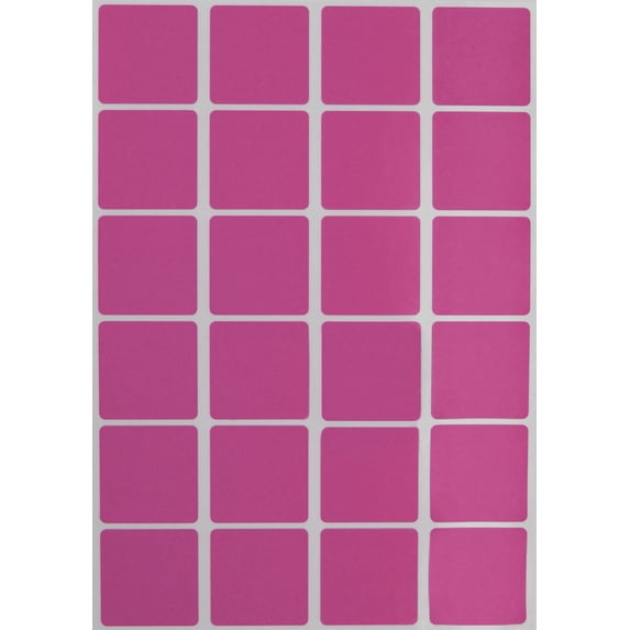 Royal Green 1" Square Sticker Inventory Labels for Identification and Marking 25mm, Pink - 2400 Pack