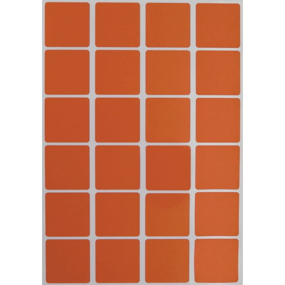 Royal Green 1" Square Sticker Inventory Labels for Identification and Marking in Orange- 360 Pack