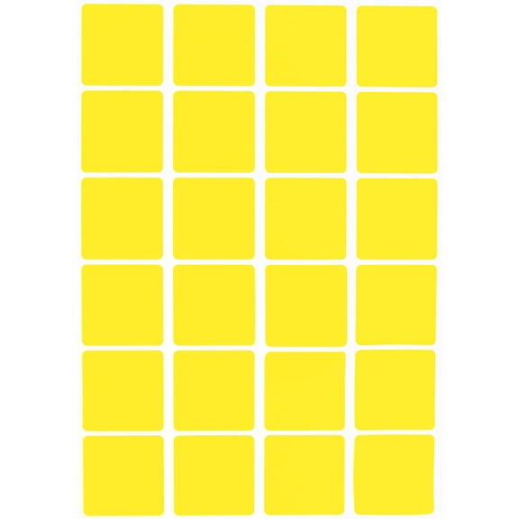 Royal Green 1" Square Sticker Inventory Labels for Identification and Marking in Yellow- 600 Pack