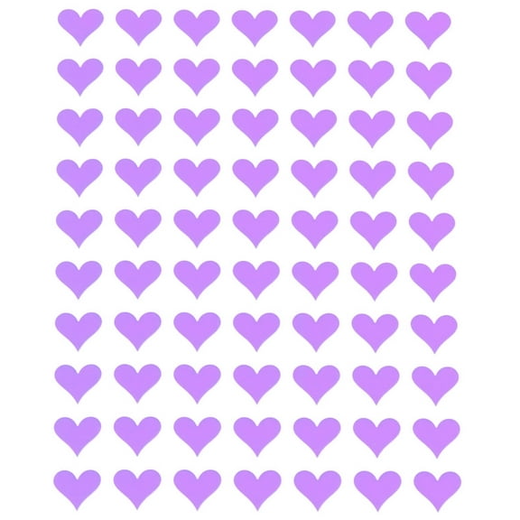 Royal Green 13MM (1/2 Inch) Pastel Purple Heart Shaped Stickers Valentine Stickers for Party Favors - 1050 Pack
