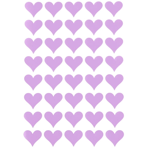 Royal Green 19MM (3/4 Inch) Heart Shape Pastel Purple Cute Valentine's Sticker Crafting Seals Decorative Label 200 Pack