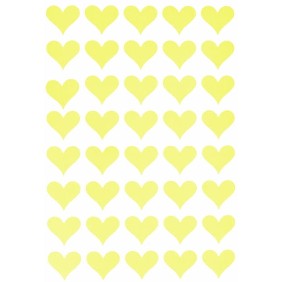 Royal Green 19MM (3/4") Pastel Yellow Heart Stickers for Arts and Crafts Decorative Envelope Seals for Invitations, Party Favors, and Crafts - 600 Pack