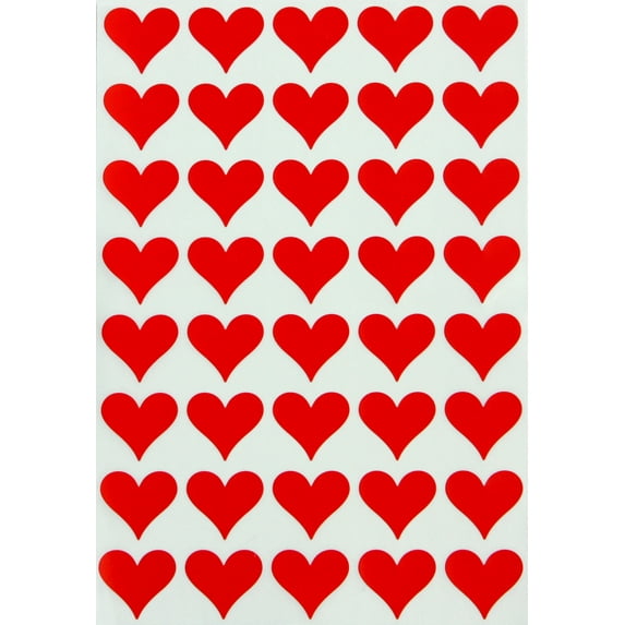 Royal Green 19MM (3/4") Red Heart Shaped Stickers Valentine Stickers for Party Favors - 600 Pack