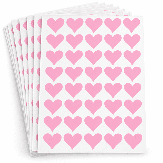 Royal Green 19MM Pastel Pink Hearts Sticker Envelope Seals Love Decorative Crafting and Scrapbooking Labels 400 Pack