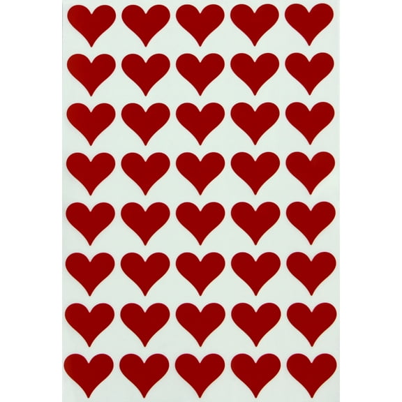 Royal Green 19mm (1.9cm) Heart Stickers for Arts and Crafts, Envelope Seals for Invitations, and Party Favors in Red Velvet 3/4 inch - 600 Pack