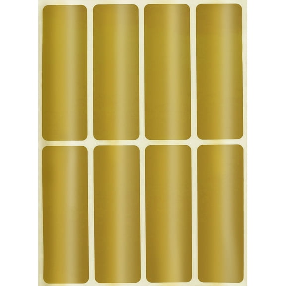 Royal Green 1x3 Labels for Color Coding, Metallic Gold Rectangle Stickers to Write on - 40 Pack