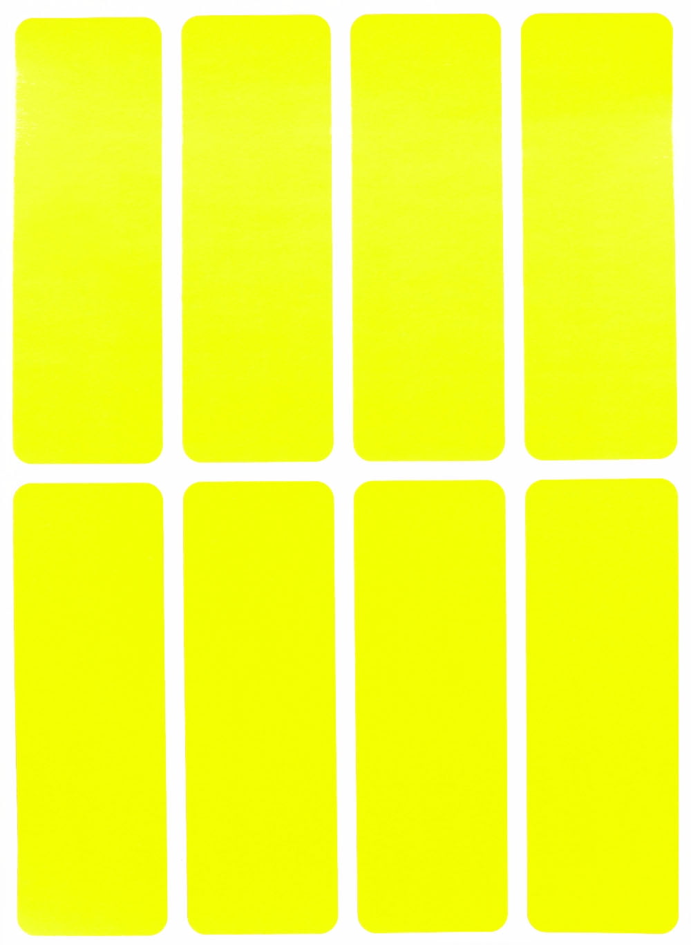 Royal Green 1x3 Permanent Adhesive Sticker Rectangles in Neon Yellow - 800 Pack