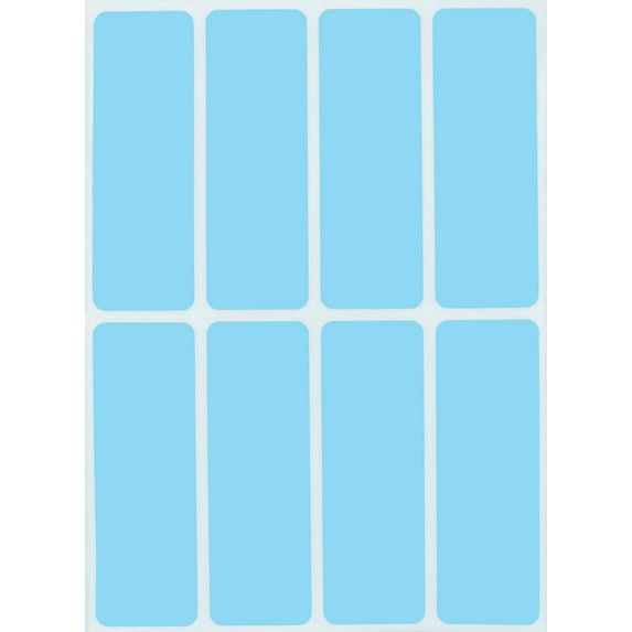 Royal Green 1x3 inch Labels Stickers Rectangular Light Blue Colored Sticker - 40 Pack