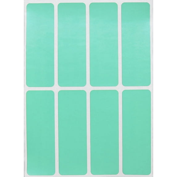 Royal Green 1x3 inch Labels Stickers Rectangular Pastel Green Color Sticker - 120 Pack