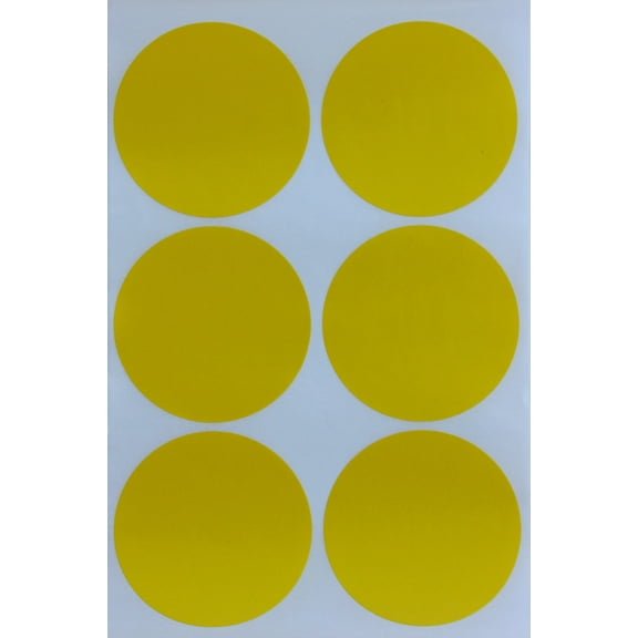 Royal Green, 2" inch Yellow Sticker 50mm, Color Coding Dot Labels, two inch circles, 540 Pack