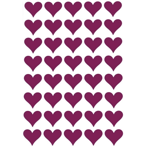 Royal Green 3/4 inch Colorful Hearts Sticker for Kids' Arts and Crafts in Purple 19mm (1.9cm) - 1000 Pack