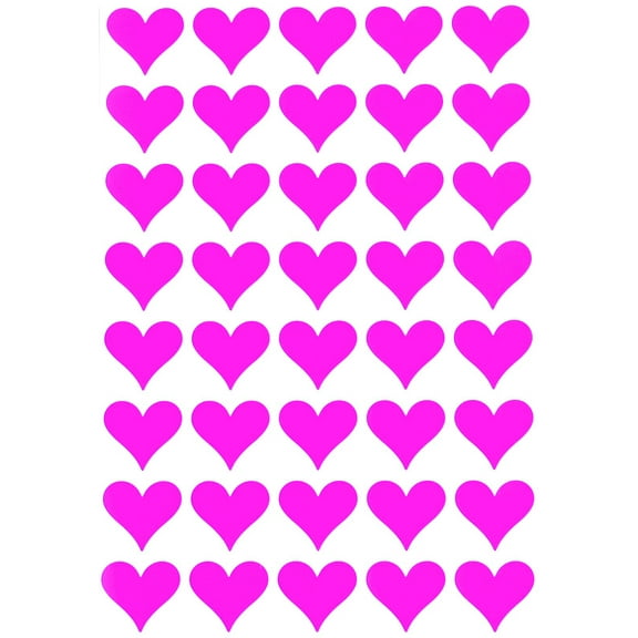 Royal Green  3/4 inch Love Hearts Sticker Envelope Seals for  Party Favors, Arts and Crafts Embellishments for Parties in Neon Pink 19mm (1.9cm) - 600 Pack